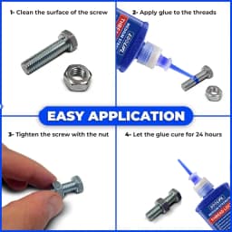 LOOLIFL Blue Thread Locker 243 Nuts-Bolts Locker, Screw Adhesive Lock Tight Seal Fasteners Anaerobic Curing Metal Glue,Rustproof