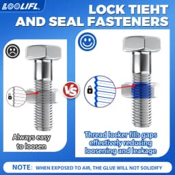 LOOLIFL Blue Thread Locker 243 Nuts-Bolts Locker, Screw Adhesive Lock Tight Seal Fasteners Anaerobic Curing Metal Glue,Rustproof