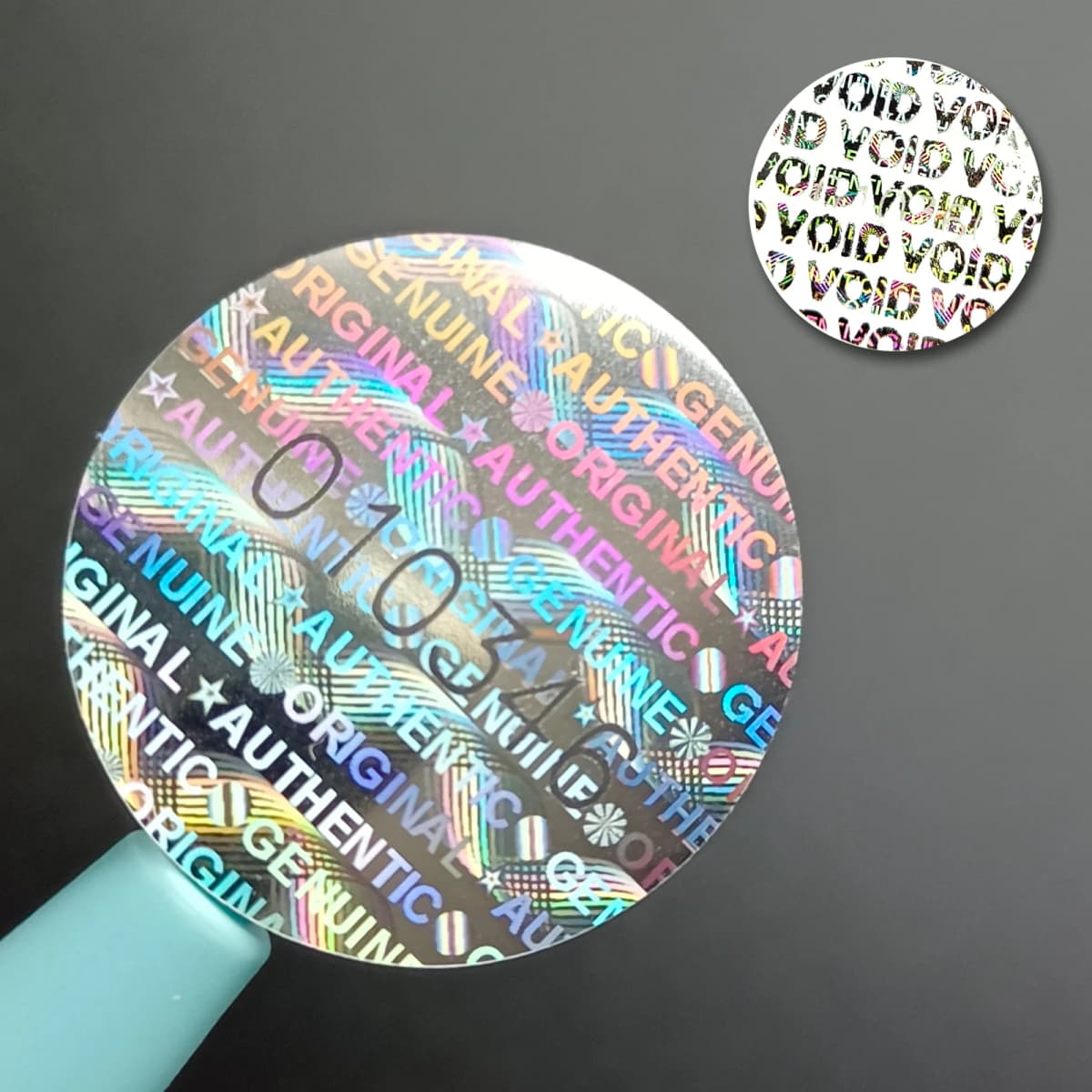 Silver Circular Holographic Sticker Warranty Void Seals Adhesive Labels with Serial Number High Security Laser Stickers 1.5cm