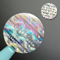 Silver Circular Holographic Sticker Warranty Void Seals Adhesive Labels with Serial Number High Security Laser Stickers 1.5cm