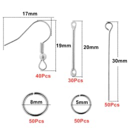 100/220/300pcs Earrings Set Earring Hooks Open Jump Rings Ear Plug Connects For DIY Jewelry Making Findings Supplies Accessories