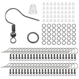 100/220/300pcs Earrings Set Earring Hooks Open Jump Rings Ear Plug Connects For DIY Jewelry Making Findings Supplies Accessories