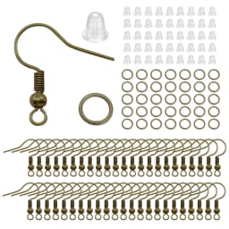 100/220/300pcs Earrings Set Earring Hooks Open Jump Rings Ear Plug Connects For DIY Jewelry Making Findings Supplies Accessories