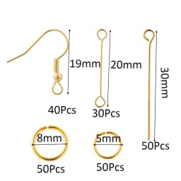 100/220/300pcs Earrings Set Earring Hooks Open Jump Rings Ear Plug Connects For DIY Jewelry Making Findings Supplies Accessories