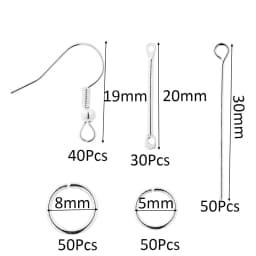 100/220/300pcs Earrings Set Earring Hooks Open Jump Rings Ear Plug Connects For DIY Jewelry Making Findings Supplies Accessories