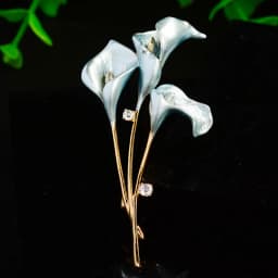 Advanced Luxury 2023 New Tulip Flower brooch Elegant Design Sense Rose White Stone Jewelry