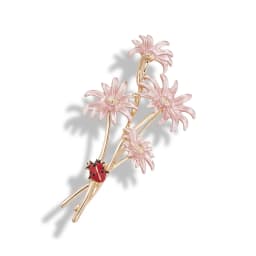 Advanced Luxury 2023 New Tulip Flower brooch Elegant Design Sense Rose White Stone Jewelry