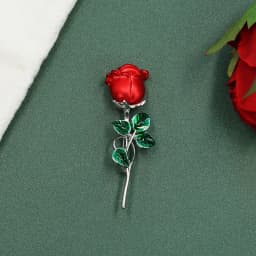 Advanced Luxury 2023 New Tulip Flower brooch Elegant Design Sense Rose White Stone Jewelry