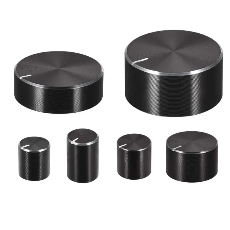 Aluminum Alloy Potentiometer Knob Cap Volume Control Knob Hat Rotation Switch for 6 mm Roll Shaft/D-Axis