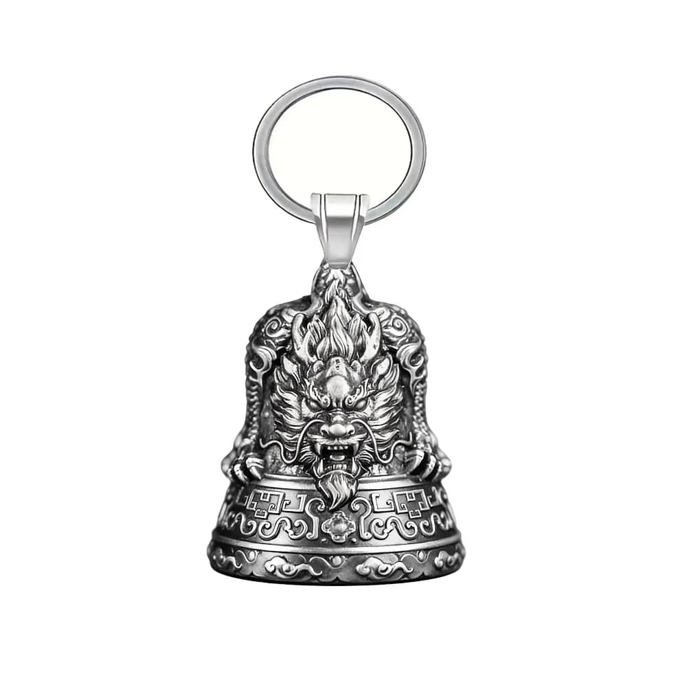 Motorcycle lucky riding dragon bell key chain for good luck prayer hand bell lucky riding bell
