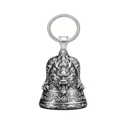 Motorcycle lucky riding dragon bell key chain for good luck prayer hand bell lucky riding bell