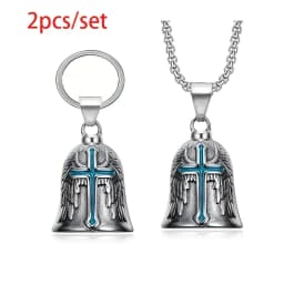 Motorcycle lucky riding dragon bell key chain for good luck prayer hand bell lucky riding bell