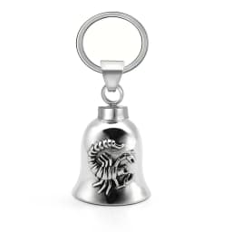 Motorcycle lucky riding dragon bell key chain for good luck prayer hand bell lucky riding bell