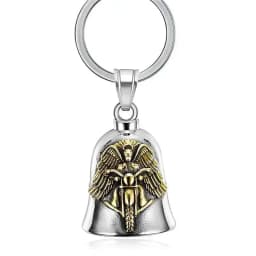 Motorcycle lucky riding dragon bell key chain for good luck prayer hand bell lucky riding bell