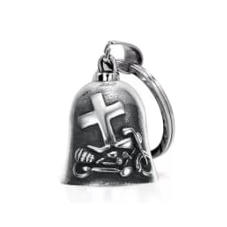 Motorcycle lucky riding dragon bell key chain for good luck prayer hand bell lucky riding bell