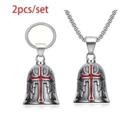 Motorcycle lucky riding dragon bell key chain for good luck prayer hand bell lucky riding bell