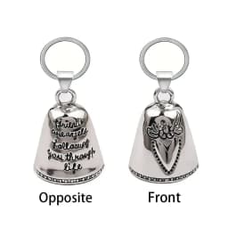 Motorcycle lucky riding dragon bell key chain for good luck prayer hand bell lucky riding bell