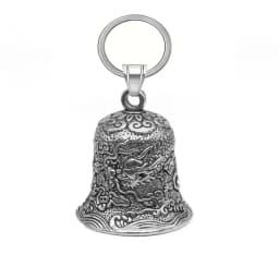 Motorcycle lucky riding dragon bell key chain for good luck prayer hand bell lucky riding bell