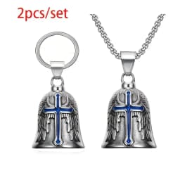 Motorcycle lucky riding dragon bell key chain for good luck prayer hand bell lucky riding bell