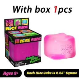 Schylling Needoh Nice Cube Sensory Fidget Stress Relief Squishy Anti-Anxiety Squeeze Object for Focus ADHD Population