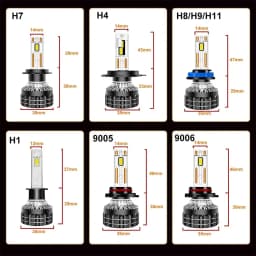 K5C Plus H7 LED 60000LM Headlights H1 H4 H11 H8 H9 9005 9006 HB3 HB4 9012 HIR2 High Power 180W Headlamp Beam 12V Replacement 2PC