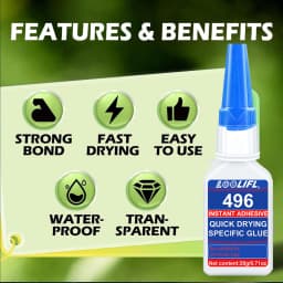 496 Multi-Purpose Super Glue Cyanoacrylate Adhesive 20g Instant Fast Adhesive Rubber Wood Glass Stronger All Bonding Glue tool