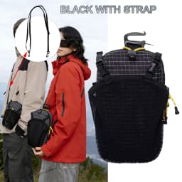 Dyneema Water Bottle Holder Bag Phone Pocket and Quick-Adjust Strap Waterproof 420D Nylon for Cycling Hiking Camping Essentials