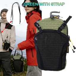 Dyneema Water Bottle Holder Bag Phone Pocket and Quick-Adjust Strap Waterproof 420D Nylon for Cycling Hiking Camping Essentials