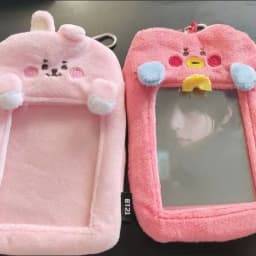 Kpop BT21 COOKY CHIMMY KOYA MANG RJ SHOOKY 3-inch Card Holder with Photo Display Cover for Korean Celebrity ID Photo Cards