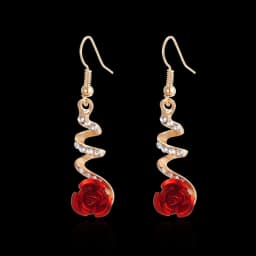 Retro Classic Wine Red Flowers Tassel Earrings For Women Temperament Long Pendant Ear Nail Korean Style Jewelry