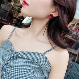 Retro Classic Wine Red Flowers Tassel Earrings For Women Temperament Long Pendant Ear Nail Korean Style Jewelry
