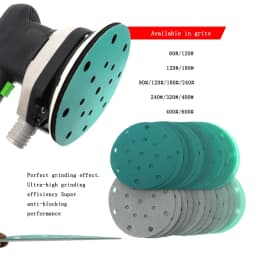 6 Inch 150MM 17 Holes 60-2000 Grits Hook and Loop PET Film Aluminum Oxide Wet&Dry Sandpaper Sanding Disc for Car MPaint
