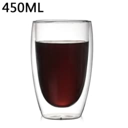 1-6PCS 80-450ML Heat Resistant Double Wall Tea Glass Cup Beer Coffee Handmade Creative Cold Beverage Transparent Drinkware Set