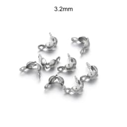 100pcs/lot Stainless Steel Connector Clasp Gold Ball Chain Calotte End Crimps Beads Connector For DIY Jewelry Making Supplies