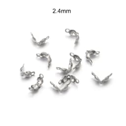 100pcs/lot Stainless Steel Connector Clasp Gold Ball Chain Calotte End Crimps Beads Connector For DIY Jewelry Making Supplies