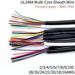 Copper Wire 28 26 24 22 20 18 16 AWG Signal Control Wire Channel Audio 2 3 4 5 6 7 8 9 10 Cores Black White UL2464 Power Cable