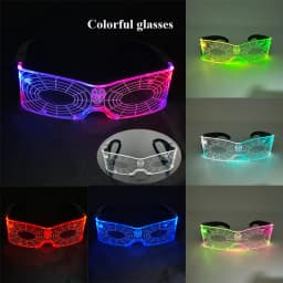 Fashion Luminous Decorative Glasses Neon Light Decoration LED Sunglasses For Nightclub DJ Dance Music Rave Costume Night