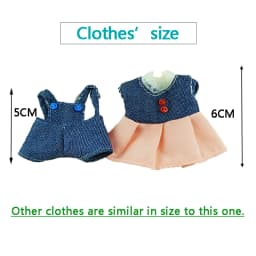 Dress Dollhouse Accessories 1:12 Forest Animal Family Clothes Fashion Daily Wear Casual Outfits Vest Shirt Skirt Pants for Doll