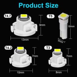 10pcs Super Bright T3 T4.2 T4.7 LED Light Bulbs Car Interior Instrument Lamp Auto Dashboard Indicator Light 12V