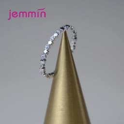 Luxury Original 925 Sterling Silver Stars Finger Ring Authentic Stackable Real Clear CZ Jewelry For Women Wedding Gift