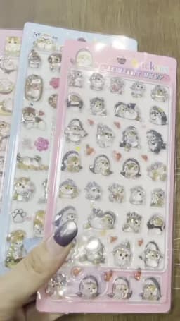 New Mofusand 3d Crystal Embossed Stickers Kawaii Cute For Diy Scrapbook Stationery Phone Case Decor Birthday Gift S
