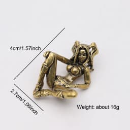 Beauty Girl Brass Knife Beads EDC Outdoor DIY Paracord Handmade Woven Lanyard Pendants Umbrella Rope Bracelet Charms Accessories