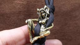 Beauty Girl Brass Knife Beads EDC Outdoor DIY Paracord Handmade Woven Lanyard Pendants Umbrella Rope Bracelet Charms Accessories