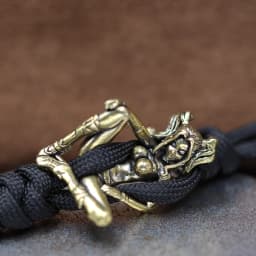 Beauty Girl Brass Knife Beads EDC Outdoor DIY Paracord Handmade Woven Lanyard Pendants Umbrella Rope Bracelet Charms Accessories