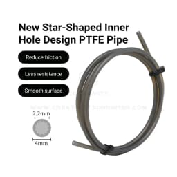 3D Printer Parts Star Shaped PTFE Tube 4mm OD Low-Resistance High Temperature Resistance PTFE Tube for Voron Elegoo Lab A1 AMS