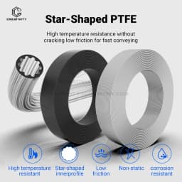 3D Printer Parts Star Shaped PTFE Tube 4mm OD Low-Resistance High Temperature Resistance PTFE Tube for Voron Elegoo Lab A1 AMS