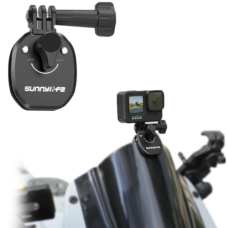 Motorcycle Windshield Action Camera Mount for GoPro 13 12 Insta360 Go Ultra for DJI Osmo Nano/360/Action 6 5 Pro Pocket 3