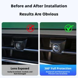 4pcs Car Camera Protective Cover With 2pcs Car Hooks Front Bumper Camera Anti-Scratch Shield Lens Guard PC Protective Cover Kits