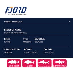 FJORD 110S 37g 90S 29g 70S 17g Heavy Sinking Minnow Fishing Lures Saltwater Freshwater Long Casting Sea Artificial Bait Jerkbait