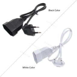 Europea 90 Degree Male Plug To Female Socket Power Extension Cable For PC Computer PDU 0.3m/0.6m/1.8m EU 2Prong Bend Angled Cord